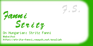 fanni stritz business card